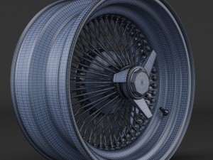 100 spoke wire wheel rim Model 3D
