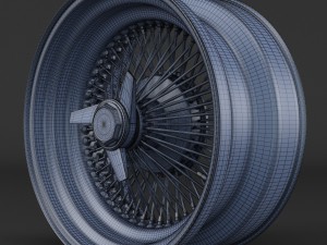 100 spoke wire wheel rim Model 3D