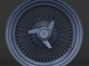 100 spoke wire wheel rim Model 3D