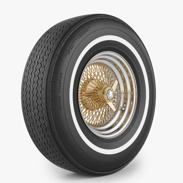 wire wheel tire firestone 3D Модель .c4d .max .obj .3ds .fbx .stl .blend