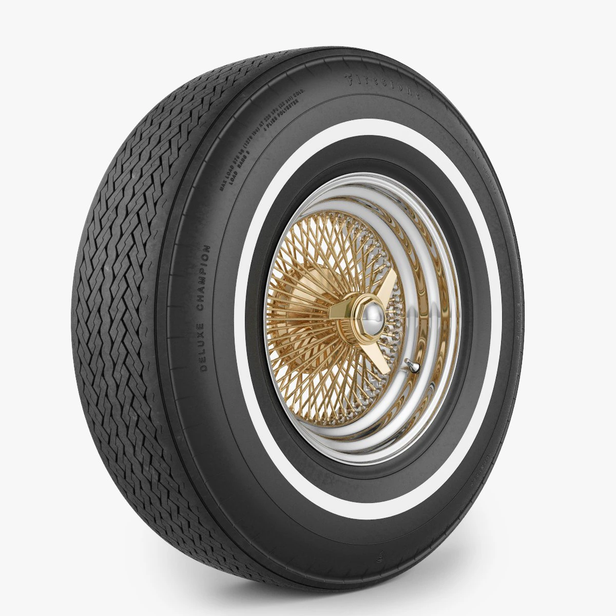 wire wheel tire firestone 3D Model .c4d .max .obj .3ds .fbx .stl .blend 