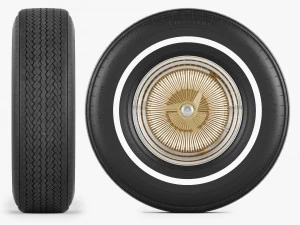 wire wheel tire firestone 3D Model