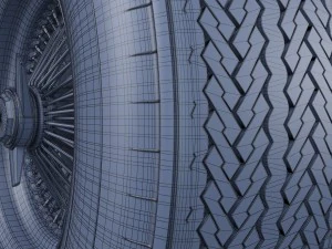 wire wheel tire firestone 3D Model