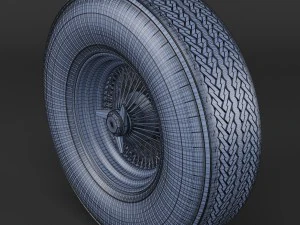 wire wheel tire firestone 3D Model