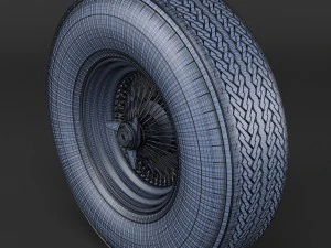wire wheel tire firestone 3D Model