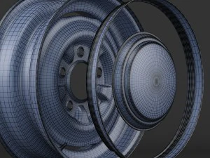 steel wheel rim 3D Model