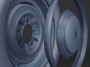 steel wheel tire garfield Modello 3D