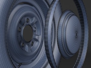 steel wheel tire garfield Modello 3D