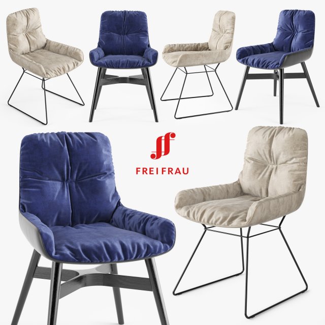 freifrau leya armchair low 3D Модель .c4d .max .obj .3ds .fbx .stl .blend 