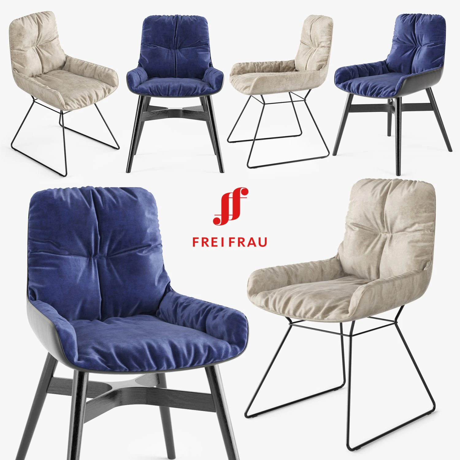 freifrau leya armchair low 3D Model .c4d .max .obj .3ds .fbx .stl .blend 