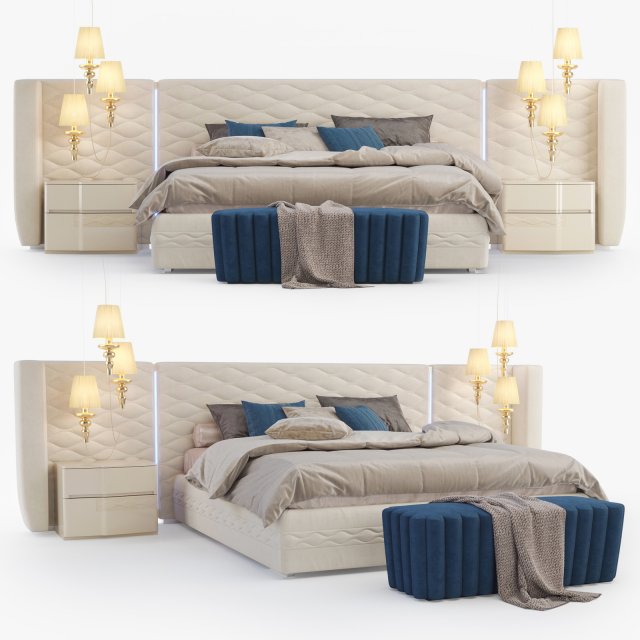 dallagnese chanel bedroom set 3D 모델 .c4d .max .obj .3ds .fbx .stl .blend 