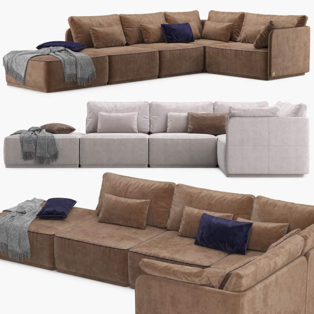 sofa smania beverly 3D Модель .c4d .max .obj .3ds .fbx .stl .blend 