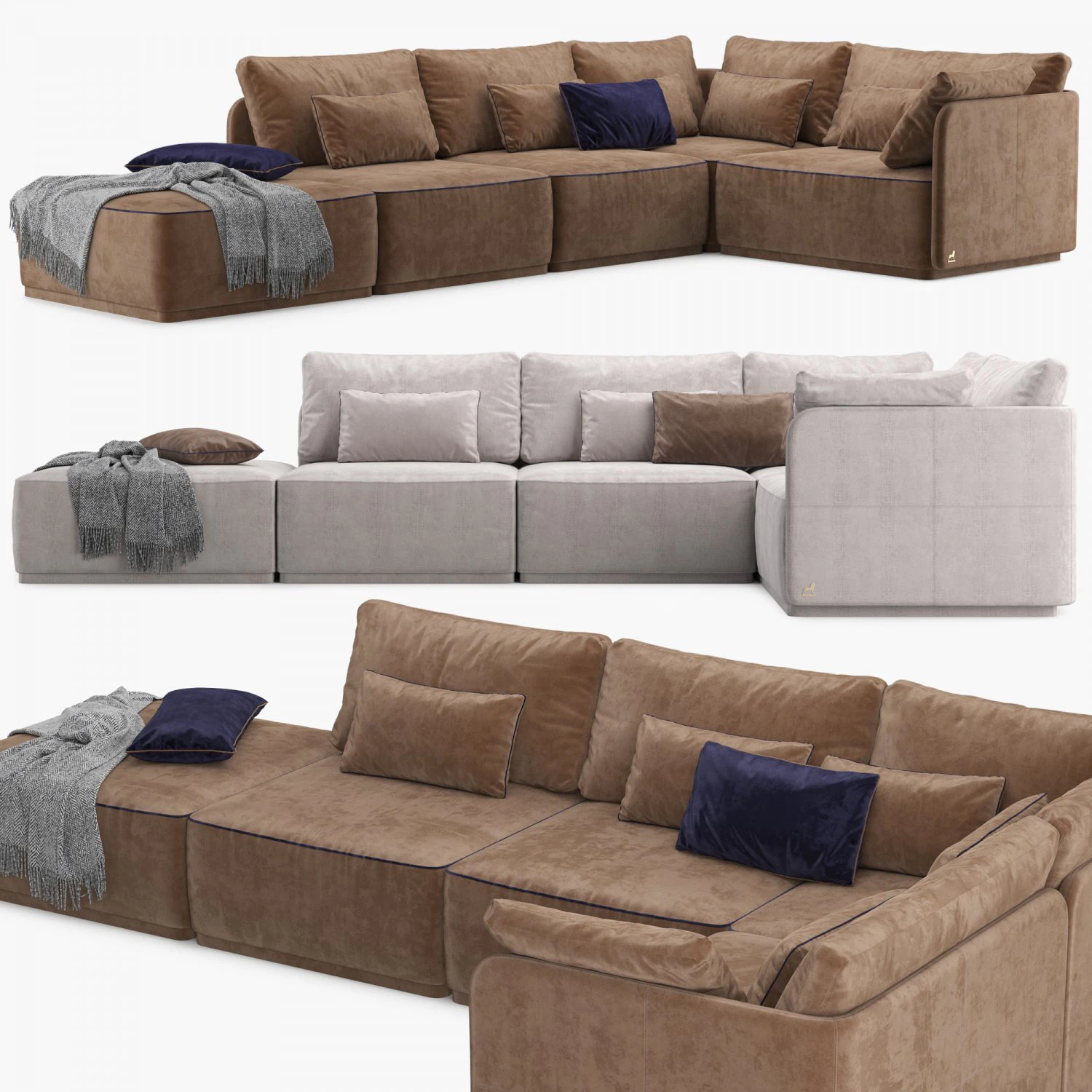 sofa smania beverly 3D Model .c4d .max .obj .3ds .fbx .stl .blend