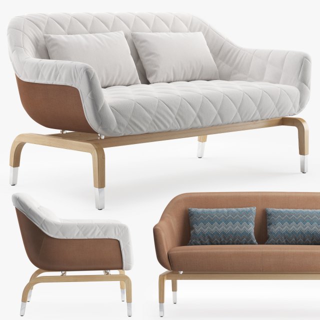 sofa smania figi 3D Model .c4d .max .obj .3ds .fbx .stl .blend 