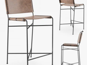 Sgabello da bar Wharton a quattro mani Modello 3D