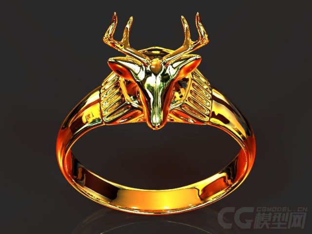 deer head ring 3Dモデル .c4d .max .obj .3ds .fbx .stl .blend 