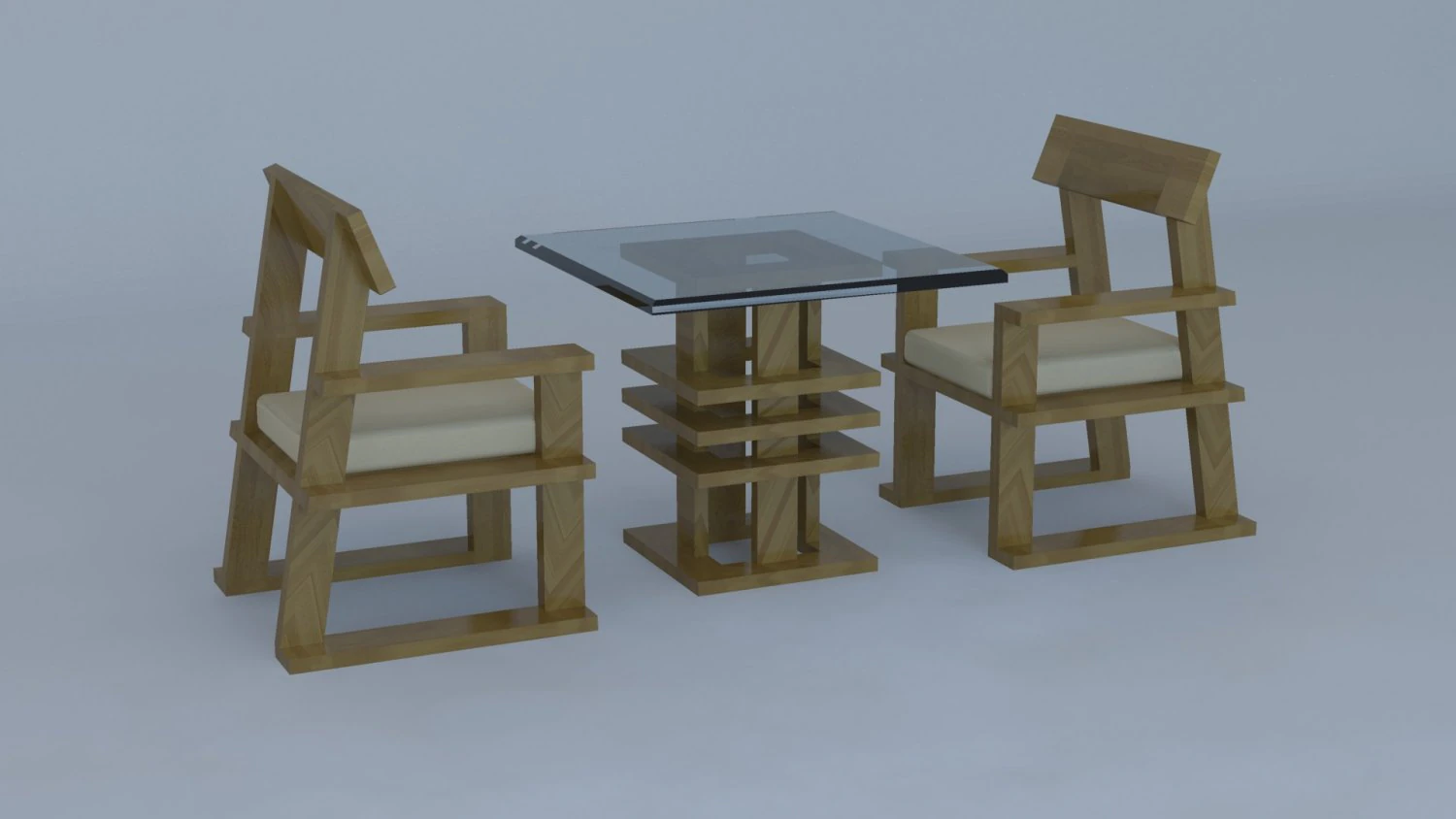 tea table with chair 3D Model .c4d .max .obj .3ds .fbx .stl .blend 