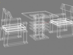 tea table with chair 3D मॉडल