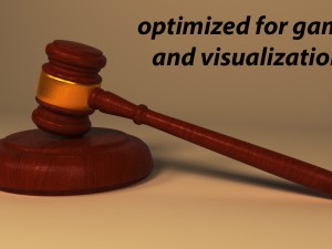 law and auction gavel 3D Model