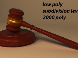 law and auction gavel 3D Model