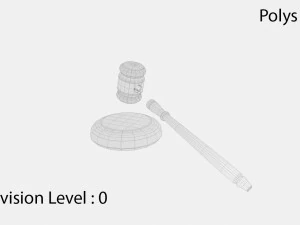 law and auction gavel 3D Model