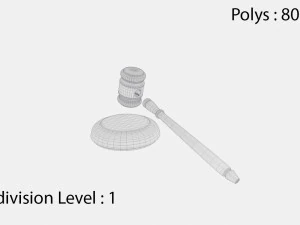 law and auction gavel 3D Model