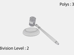 law and auction gavel 3D Model