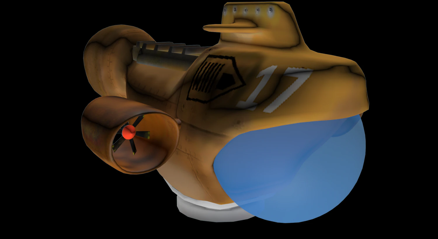 submarine with accessories 3D Model .c4d .max .obj .3ds .fbx .stl .blend 