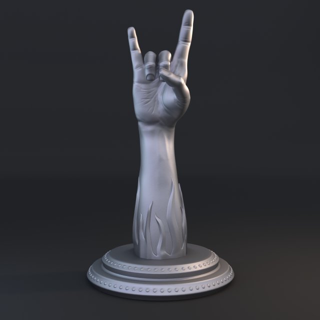 rock music gesture 3D Print Model .c4d .max .obj .3ds .fbx .stl .blend