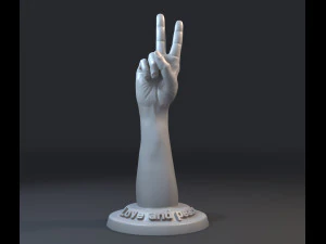 hand with peace of victory gesture 3D Print Model
