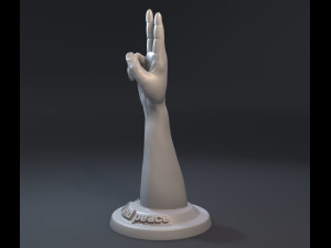 hand with peace of victory gesture Modèles 3D en vedette