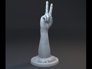 hand with peace of victory gesture Modèles 3D en vedette