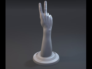 hand with peace of victory gesture Modèles 3D en vedette
