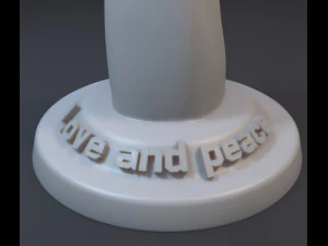 hand with peace of victory gesture 3D Print Model