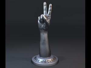 hand with peace of victory gesture Modèles 3D en vedette