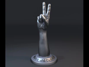 hand with peace of victory gesture 3D Print Model