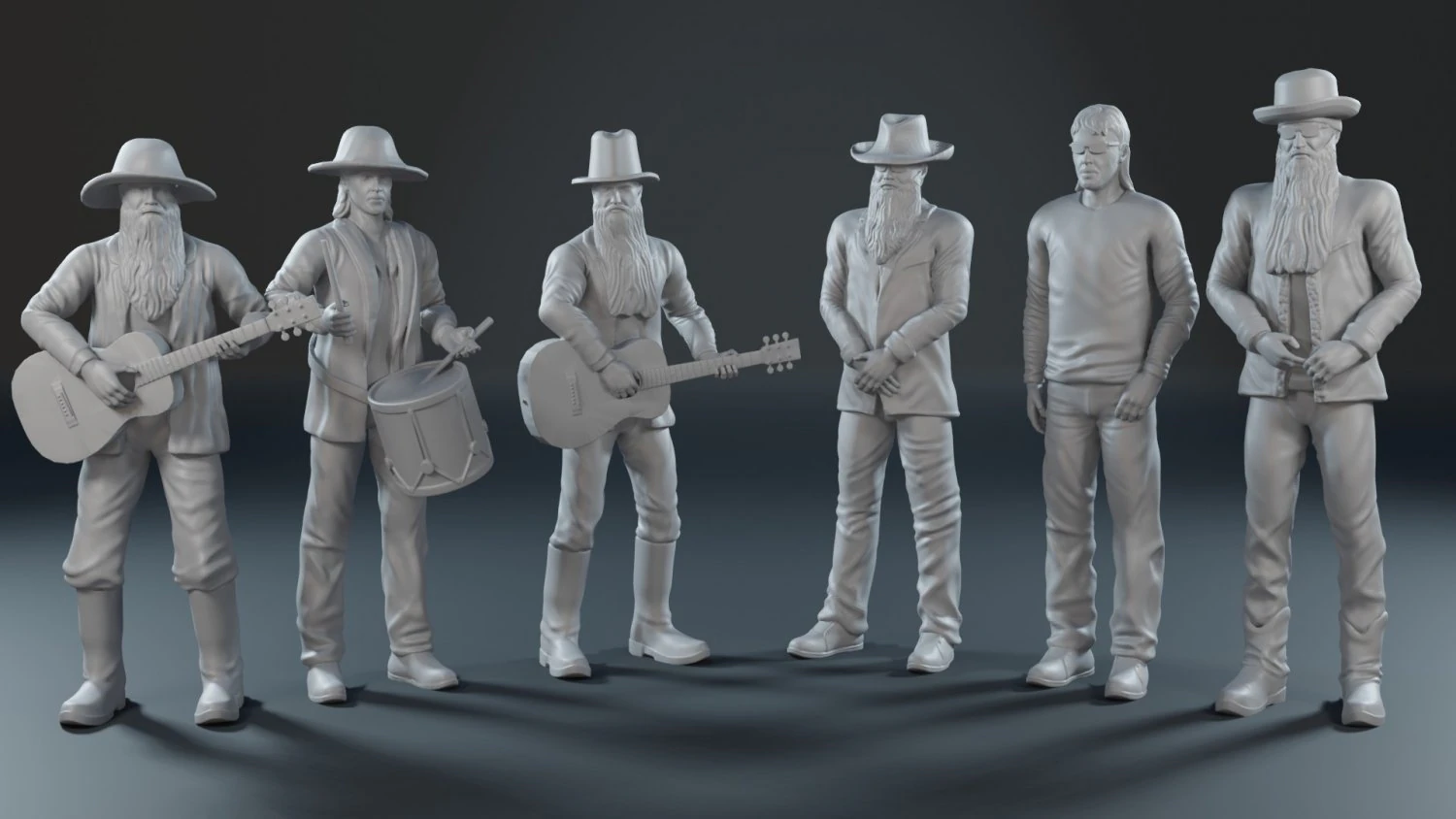 ZZ Top guys 3D print model 3D Print Model .c4d .max .obj .3ds .fbx .stl .blend 