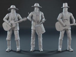 ZZ Top guys 3D print model 3Dプリントモデル