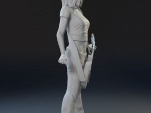 Girl with a guitar 3D print model 3D प्रिंट मॉडल