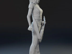 Girl with a guitar 3D print model 3D Print Model
