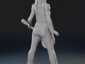 Girl with a guitar 3D print model 3D प्रिंट मॉडल