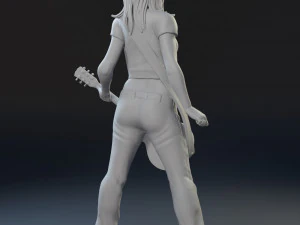 Girl with a guitar 3D print model 3D Print Model