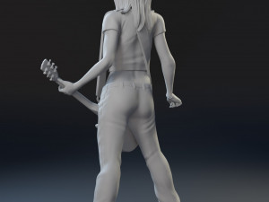 Girl with a guitar 3D print model 3D प्रिंट मॉडल