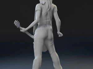 Girl with a guitar 3D print model 3D Print Model