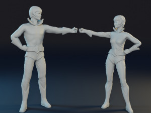 The main characters Wonder Twins comics 3D print model 3D Print Models