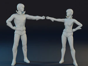 The main characters Wonder Twins comics 3D print model 3D Print Model