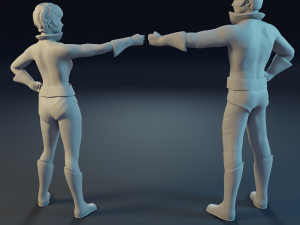 The main characters Wonder Twins comics 3D print model 3D-Druckmodell