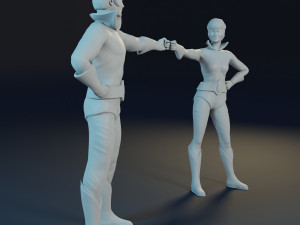 The main characters Wonder Twins comics 3D print model 3D-Druckmodell
