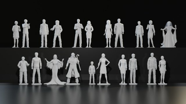 Dark Shadows cartoon characters set 3D print model 3D Print Model .c4d .max .obj .3ds .fbx .stl .blend 
