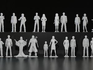 Dark Shadows cartoon characters set 3D print model 3D Print Models